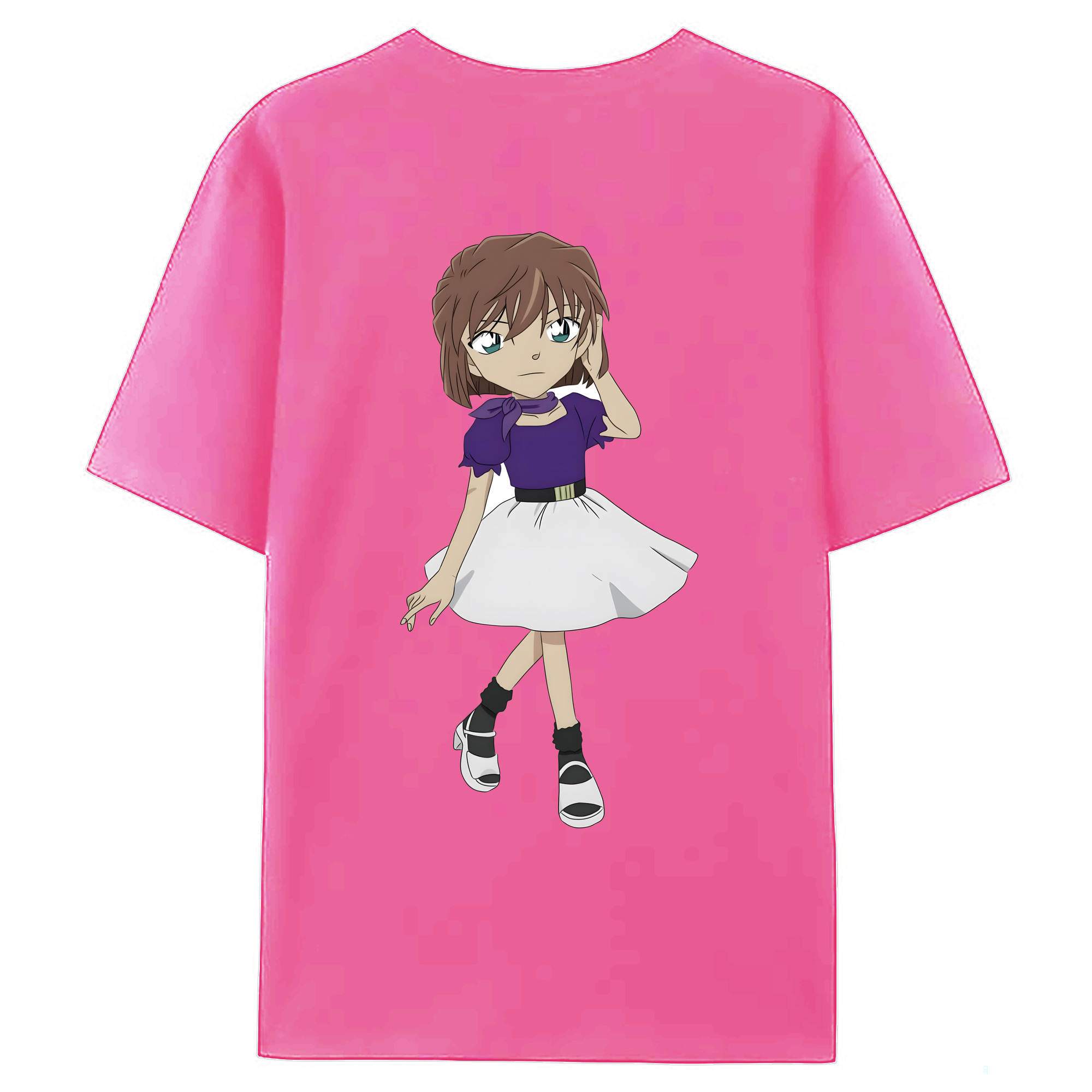 （画像用） 名探偵コナン 灰原 哀 はいばら あい Detective Conan Anita Hailey、Vi Graythorn Haibara Ai レディース半袖Tシャツ(バックプリント)